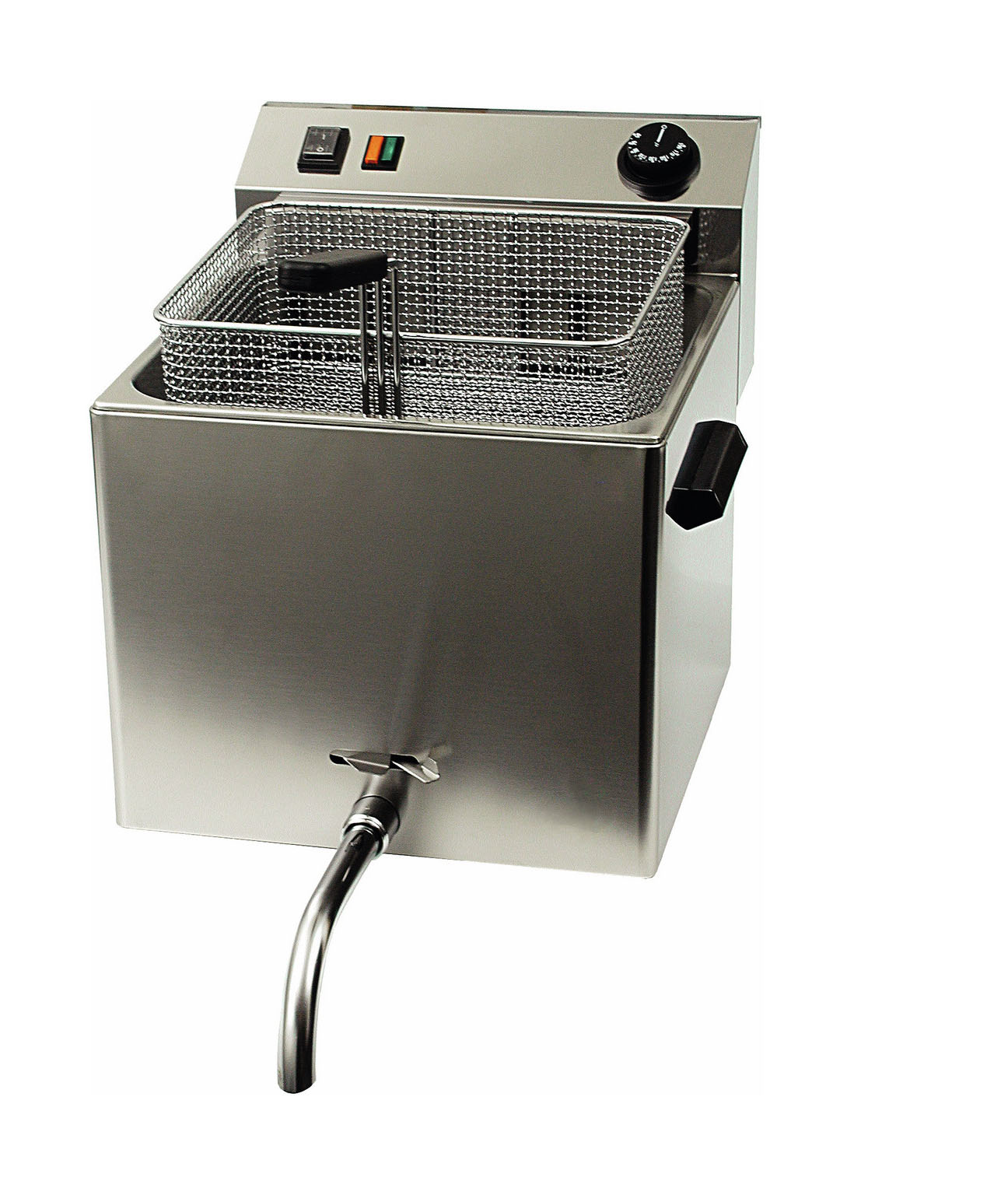 Cookmax black Elektro-Fritteuse 10l mit Ablasshahn 400V 8,1kW