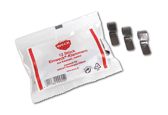 Weck Einweck-Klammern Edelstahl 12er Pack