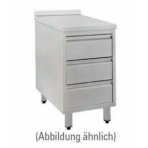 Schubladenblock m. 50mm Aufkantung 480x700x850mm Schubladen f.GN 1/1 Cookmax black