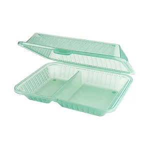 Behälter 2 Fächer 21 x 25,5 x 7,5 cm Eco-Takeouts grün Contacto