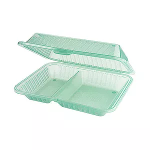 Behälter 2 Fächer 21 x 25,5 x 7,5 cm Eco-Takeouts grün Contacto