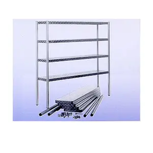 Alu-Regal m. 4 Auflagen  Maße 1930x430x1800mm Brökelmann