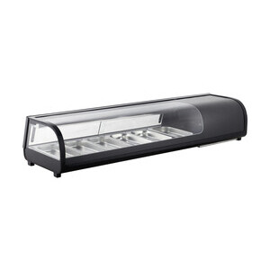 Sushivitrine 6 x GN 1/3 1530 x 420 x 265 mm Cookmax black