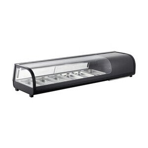 Sushivitrine 6 x GN 1/3 1530 x 420 x 265 mm Cookmax black