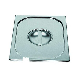 Deckel GN 2/4, Edelstahl mit Löffelaussc 530 x 162 Cookmax black