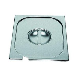 Deckel GN 2/4, Edelstahl mit Löffelaussc 530 x 162 Cookmax black