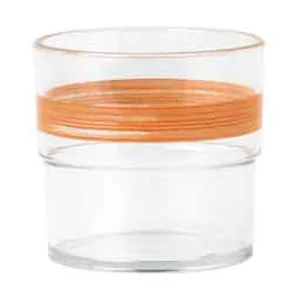 Trinkbecher 0,23L SAN Bistro klar/Orange stapelbar 