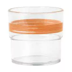 Trinkbecher 0,23L SAN Bistro klar/Orange stapelbar 