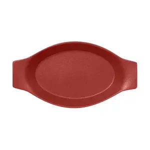 Schale oval 20x11x3,5cm m. Griffen Fusion Neofusion dunkelrot RAK