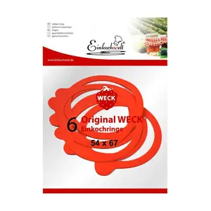 Einkochringe rot  6er Pack zu Weck-Gläser Ø 6cm 