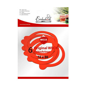 Einkochringe rot  6er Pack zu Weck-Gläser Ø 8cm 