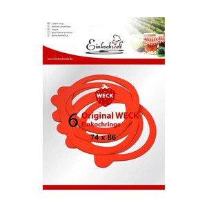 Einkochringe rot  6er Pack zu Weck-Gläser Ø 8cm 