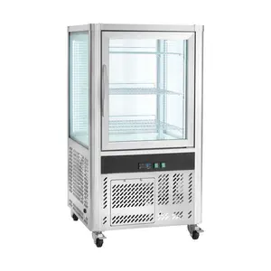 Show-Kühlvitrine, Umluft, 200 l, 706 x 706 x 1300 230 V / 0,22 kW Cookmax orange