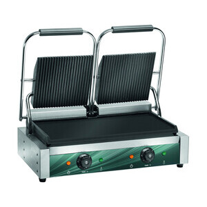 Kontaktgrill  3,6kW / 230V oben gerillt, unten glatt, Cookmax orange