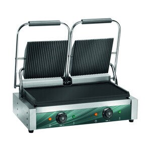 Kontaktgrill  3,6kW / 230V oben gerillt, unten glatt, Cookmax orange