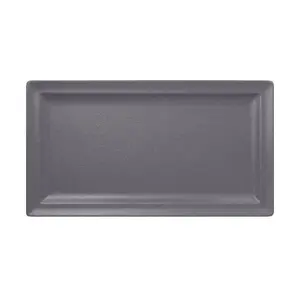 Teller flach recht. 38x21cm Fusion Neofusion grau RAK