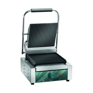 Kontaktgrill oben gerillt, unten glatt 290 x 305 x 210 230 V / 1,80 kW Cookmax orange