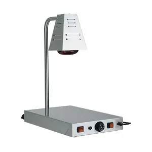 Warmhaltestation mit Infrarotlampe  33 x 58 x 68 cm m. beheizter Platte Cookmax black