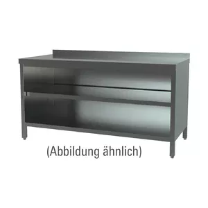Arbeitsschrank offen 1900 x 700 x 850 mm 5cm Aufkantung Cookmax black