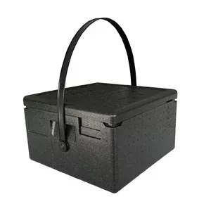 Pizzabox Top-Lader für 4 Pizzen mit schwarzem Henkel Cookmax silver