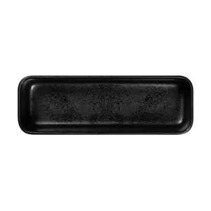 Teller tief 24x8,5cm rechteckig Fusion Fractal schwarz karbon RAK