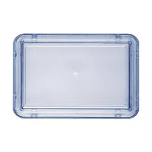 Deckel transparent-blau hoch 194x131 Kunststoff-Deckel Bauscher