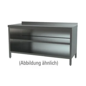 Arbeitsschrank offen 1300 x 600 x 850 mm 5cm Aufkantung Cookmax black