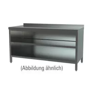 Arbeitsschrank offen 1300 x 600 x 850 mm 5cm Aufkantung Cookmax black