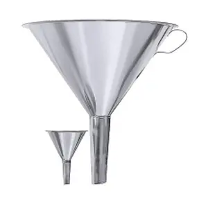 Trichter Øinnen 12cm H: 13,5cm Edelstahl m. Griff Contacto