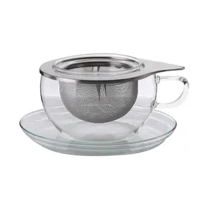 Teetasse mit Edelstahlsieb 0,4 l Tea Time Trendglas