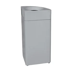 Selbstlöschender Abfalleimer 40 l 1/4 Kreis grau Cookmax black