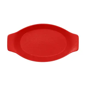 Schale oval 20x11x3,5cm m. Griffen Fusion Neofusion rot RAK
