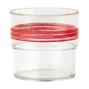 Trinkbecher 0,23L SAN Bistro klar/Cherry-Rot stapelbar 