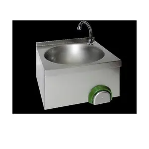 Handwaschbecken Wandmontage mit Kniebedienung 400x400x240mm Cookmax black
