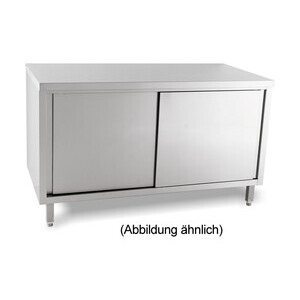 Arbeitsschrank 1200 x 600 x 850 mm ohne Aufkantung m. Türen Cookmax black