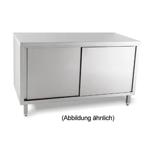 Arbeitsschrank 1200 x 600 x 850 mm ohne Aufkantung m. Türen Cookmax black