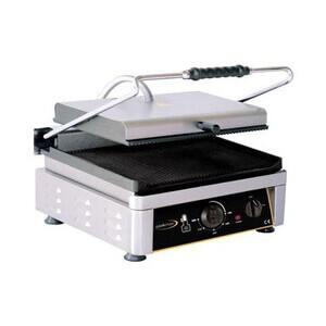 Elektro-Kontaktgrill oben + unten gerillt Grillfläche 45x27cm 230V / 3 kW Cookmax black