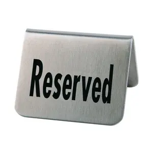 Tischaufsteller -reserved-  2er Set H. 3 Edelstahl matt Assheuer & Pott