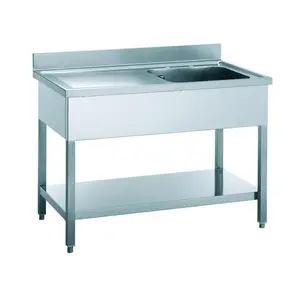 Spültisch 2 Becken rechts  1600x700x850mm m.Grundboden, aufgekantet Cookmax black