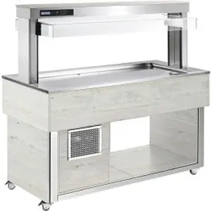 Büfett-Insel gekühlte Platte 1169 mm GN 3/1 Vollverkleidung Hemlock Cookmax silver