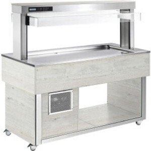 Büfett-Insel gekühlte Platte 1169 mm GN 3/1 Vollverkleidung Hemlock Cookmax silver