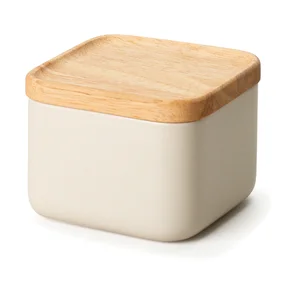 Vorratsdose 10,5x10,5x8cm m Holzdeckel sand Continenta