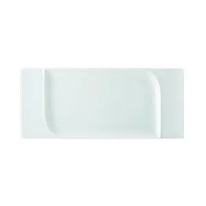 Platte rechteckig Fahne 36 x 16 cm Fine Dining Form 900 weiss      - MU - Schönwald