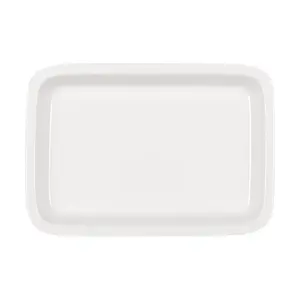 Platte rechteckig tief einteilig Porzellan weiss Bauscher