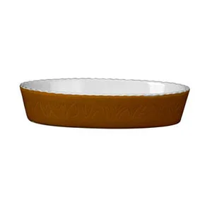 Backform oval 24 cm ofenbraun Porzellan 