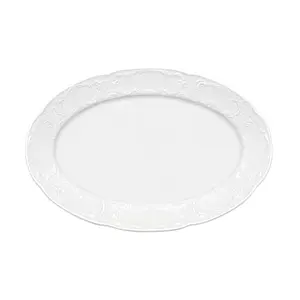 Platte oval 28cm Fahne 5712/28 Mozart weiss Bauscher