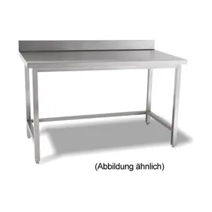 Arbeitstisch o. Boden 1700x600x850 mm 5cm Aufkantung Cookmax black