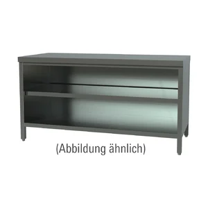 Arbeitsschrank offen 1900 x 700 x 850 mm ohne Aufkantung Cookmax black