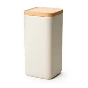 Vorratsdose 10,5x10,5x22cm m Holzdeckel sand Continenta