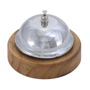Rezeptionsglocke auf Holzfuß Contacto